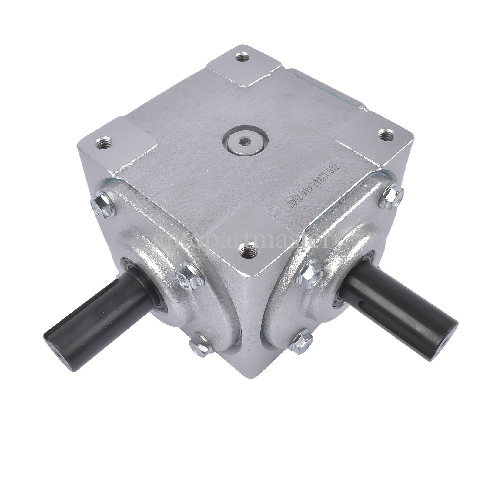 40 HP 1,800 Max RPM Right Angle Bevel Gearbox with 2 Keyed Shafts CW/CW 1:1