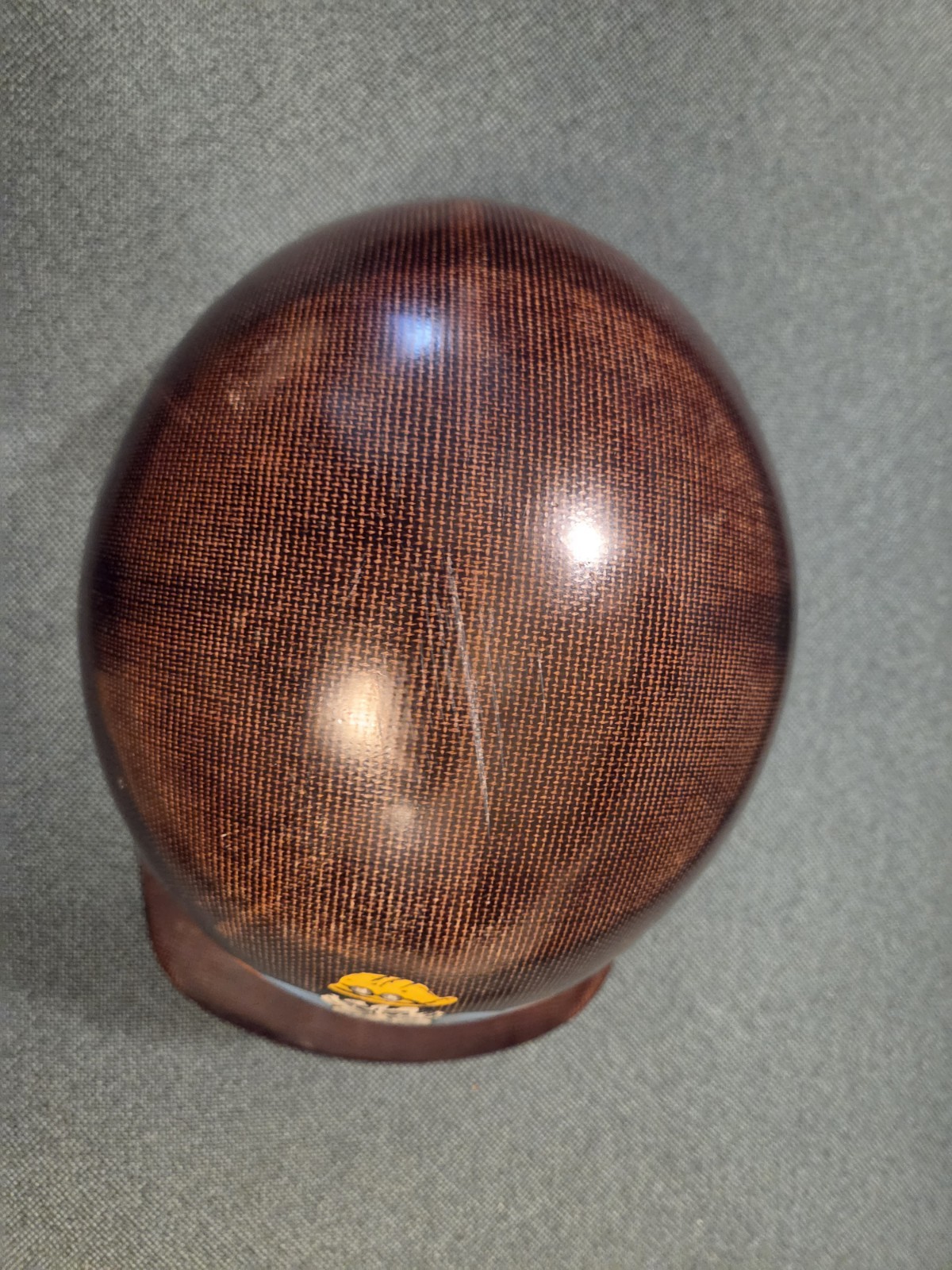 Vintage 1976 MSA Skullgard Fiberglass Brown Hard Hat USA Iron Steel Workers