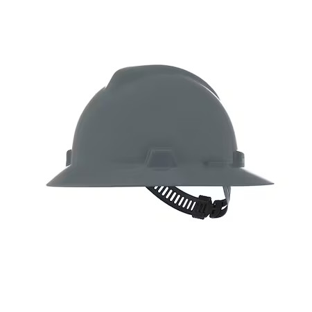 Msa Safety 454731 V-Gard Slotted Full Brim Hard Hat, Staz-On Suspension, Type