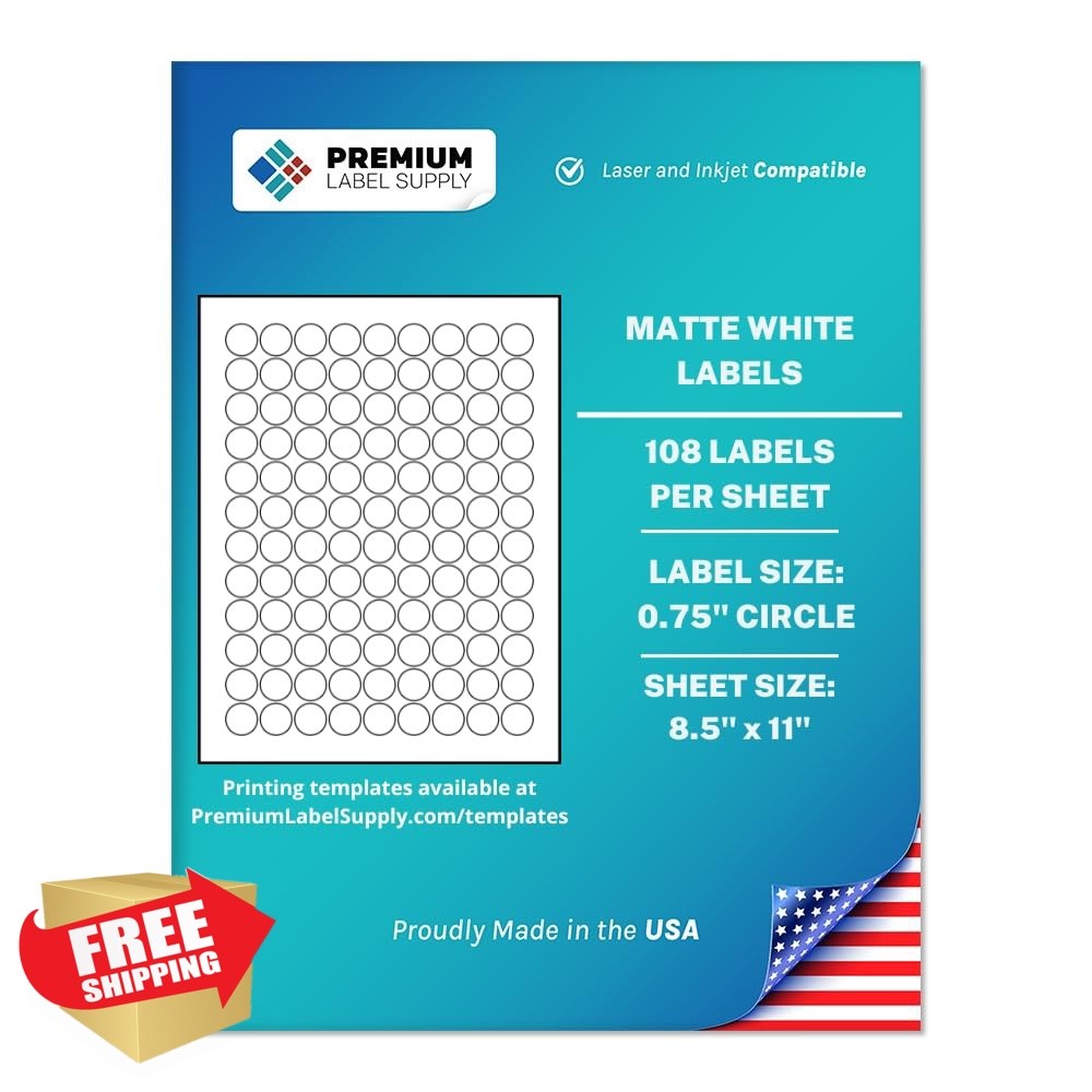 Premium Label Supply 0.75″ Round Labels 10800