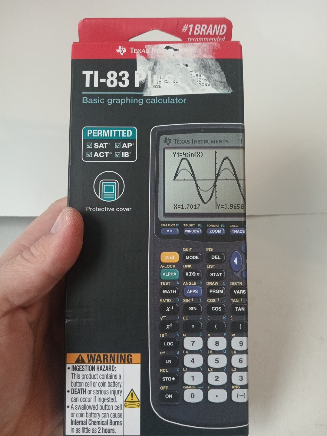 Texas Instruments TI-83 Plus Graphing Calculator (Black) – New Sealed