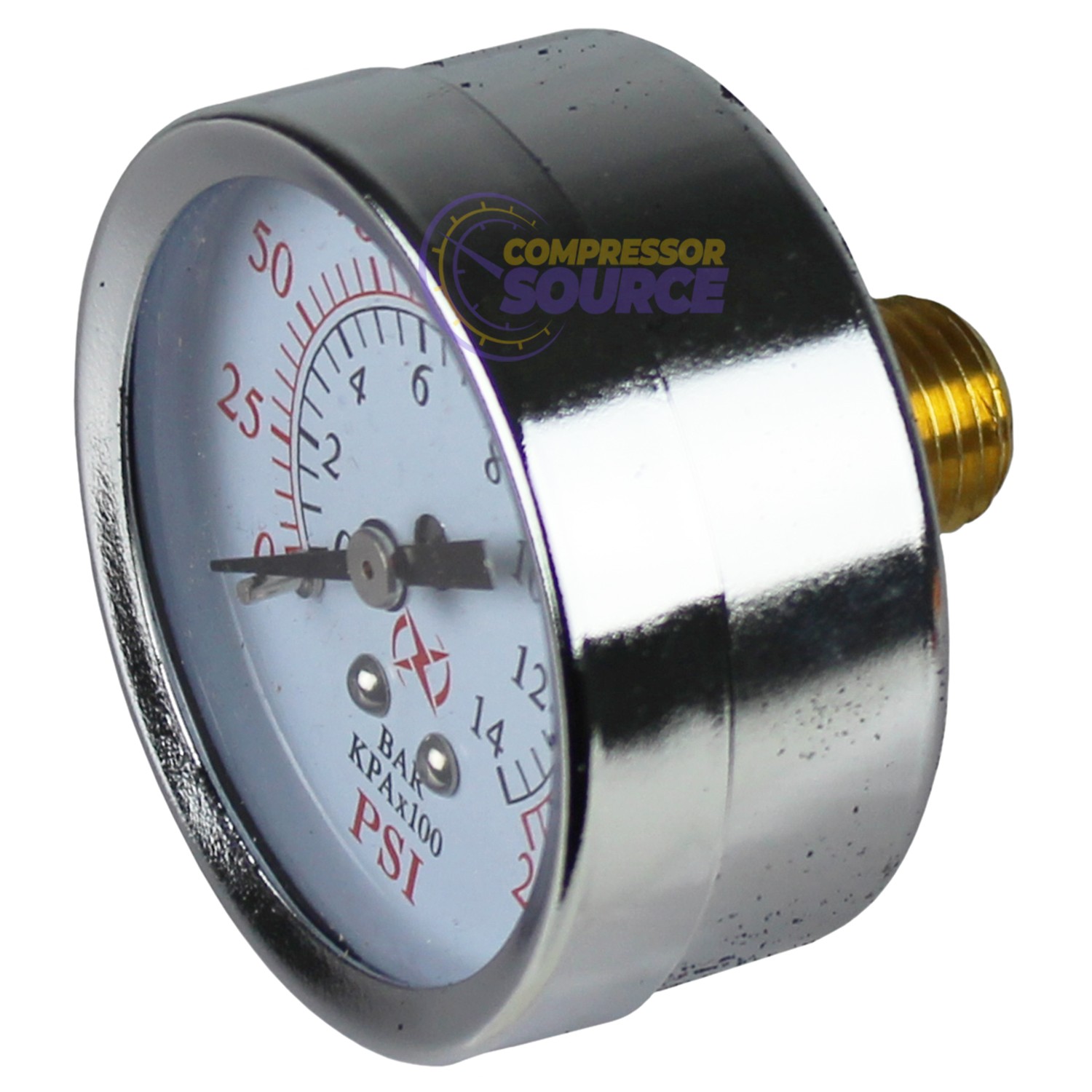 Air Compressor Pressure Hydraulic Gauge 2″ Face Back Mount 1/4″ NPT 0-200 PSI