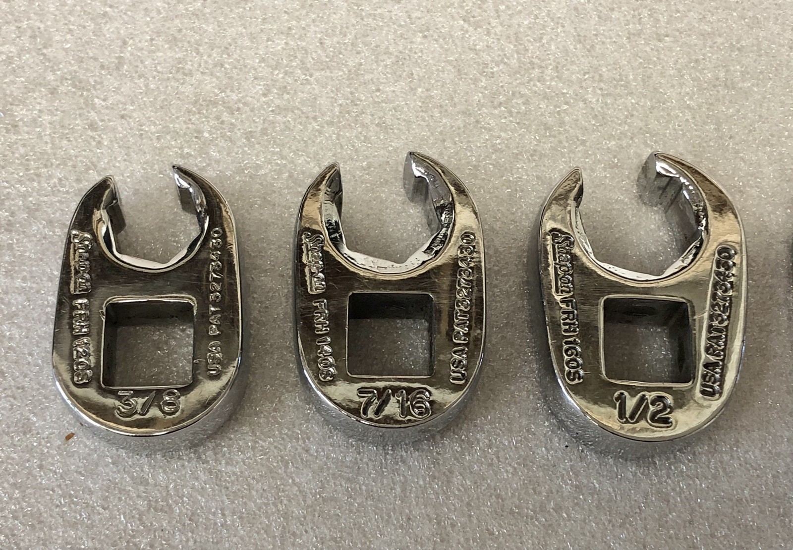 7-pc Snap-on Tools 3/8″ Drive SAE Flare Nut Crowfoot Wrench Set (3/8-3/4″) GUC