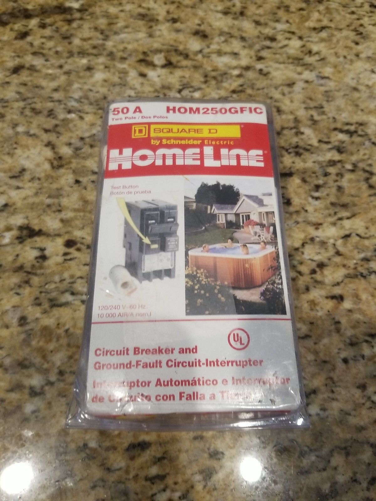 Square D Homeline HOM250GFIC 50A Two Pole Circuit Breaker & GFIC *OPEN-BOX/NEW*