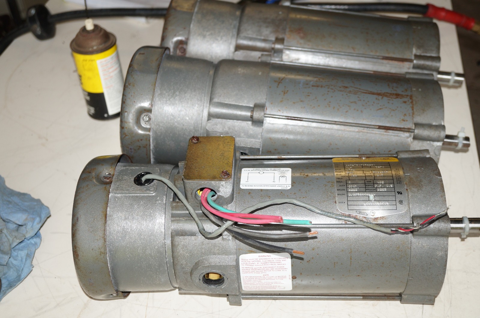 BALDOR DC Motor 3/4 HP, 180V, 1750 RPM, IEFC, PM3428P, 34-6751-394661, 5/8 Shaft