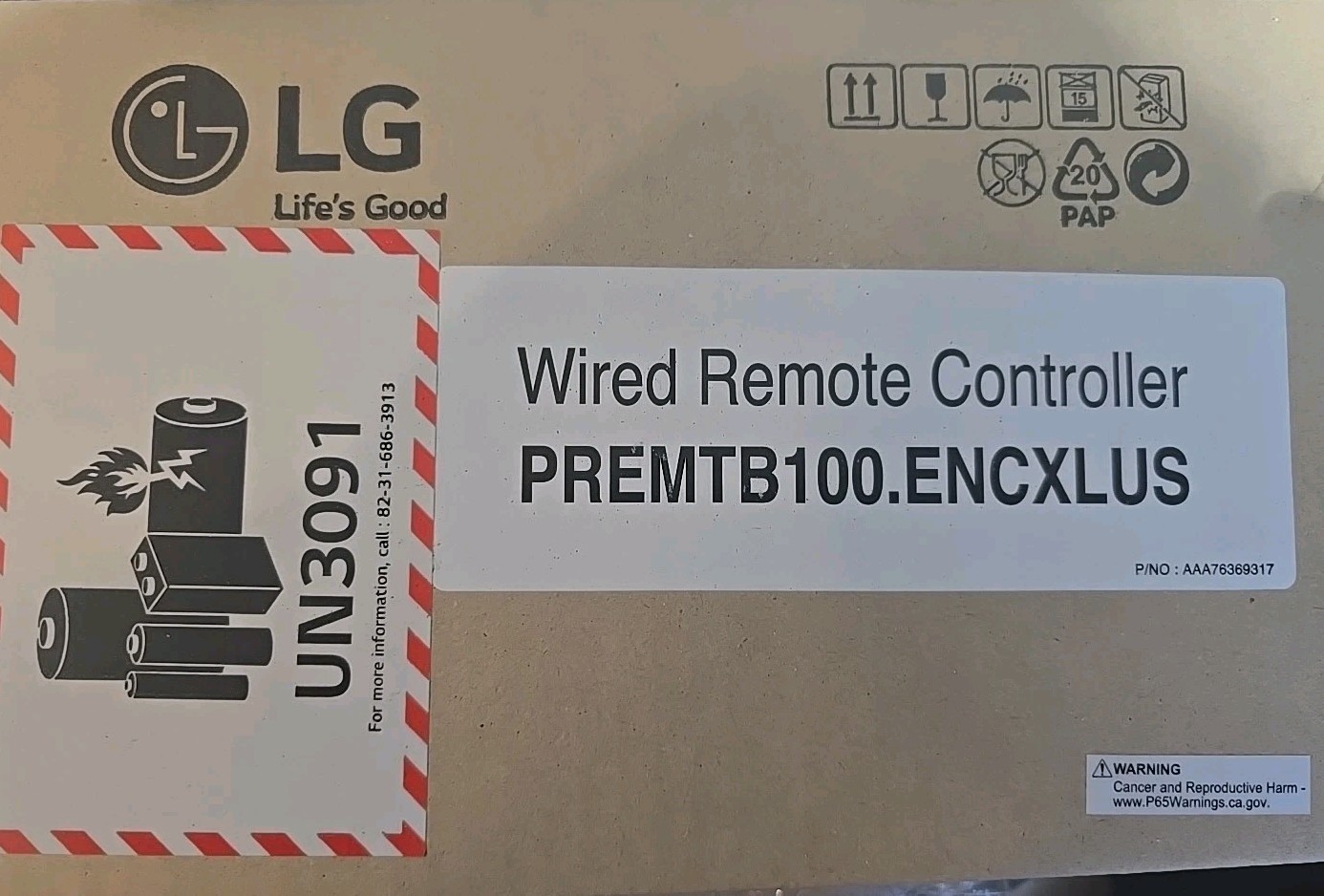LG PREMTB100.ENCXLUS Standard Wired Remote Controller