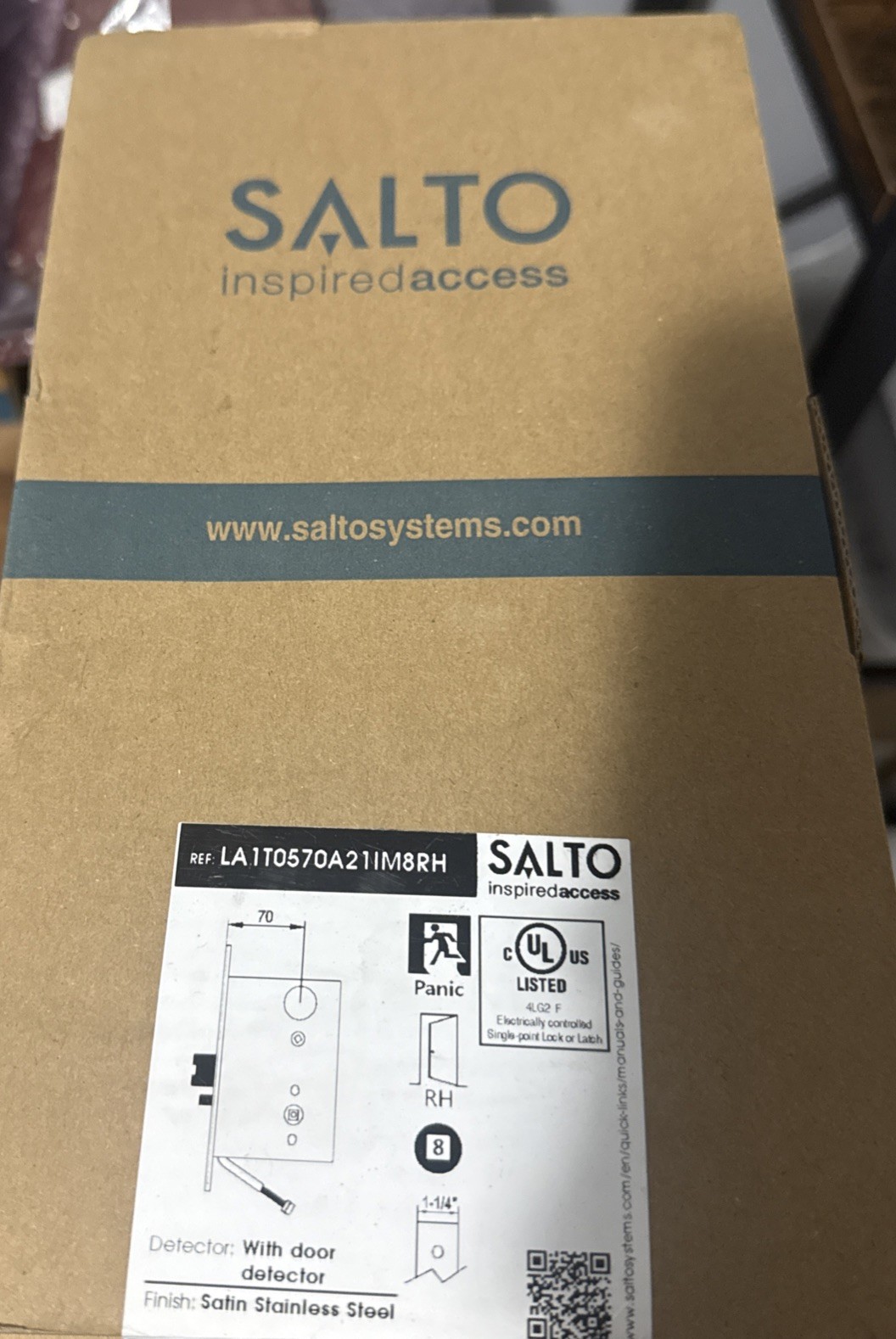 SALTO SATIN STAINLESS STEEL MORTISE LOCK – LA1T0570A21IM8RH – NEW