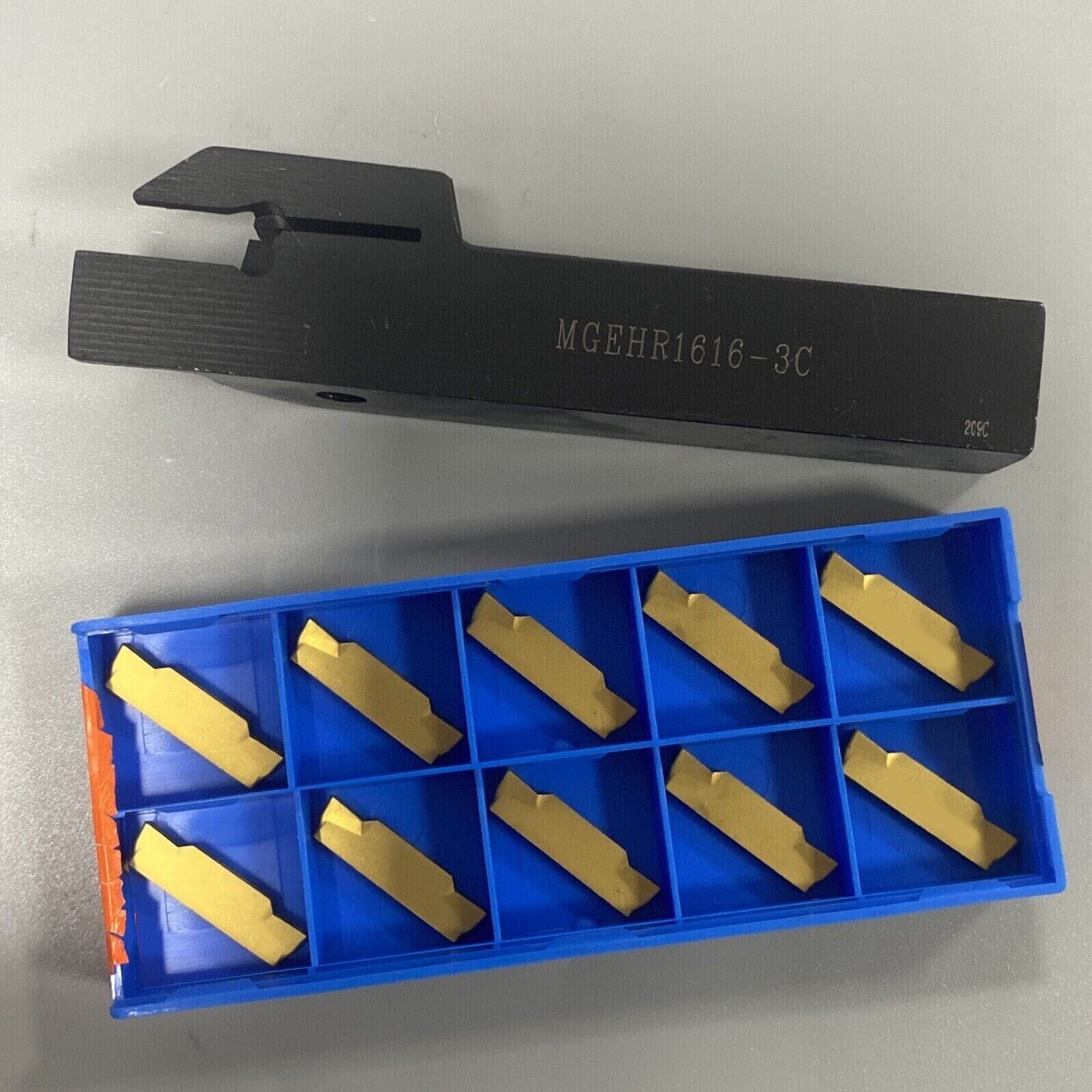 Lathe Grooving Tool Holder Grooving Cut-Off Tool Holder MGEHR1616-3 With 11pc