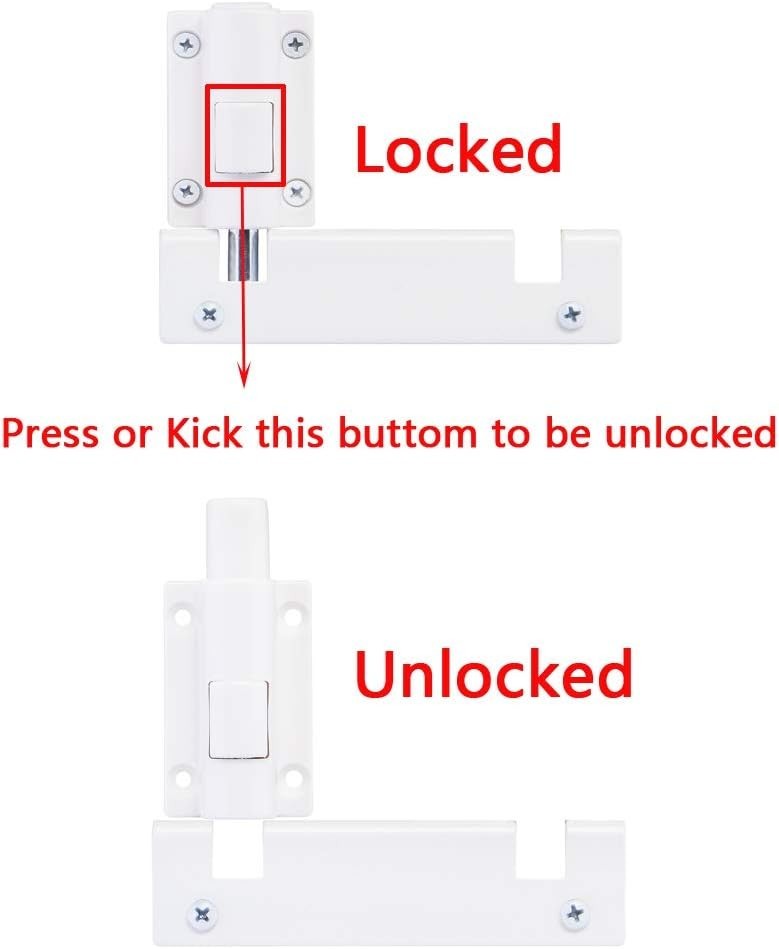 Patio Sliding Door Security Foot Lock Kick Lock, Fits on Top Rail-Childproof