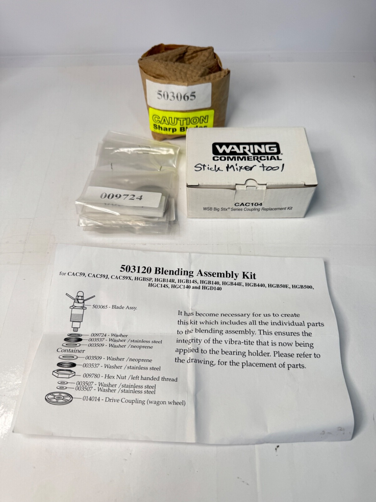 Waring Commercial Blending Assembly. Kit 503120 – Genuine OEM Replacement Part