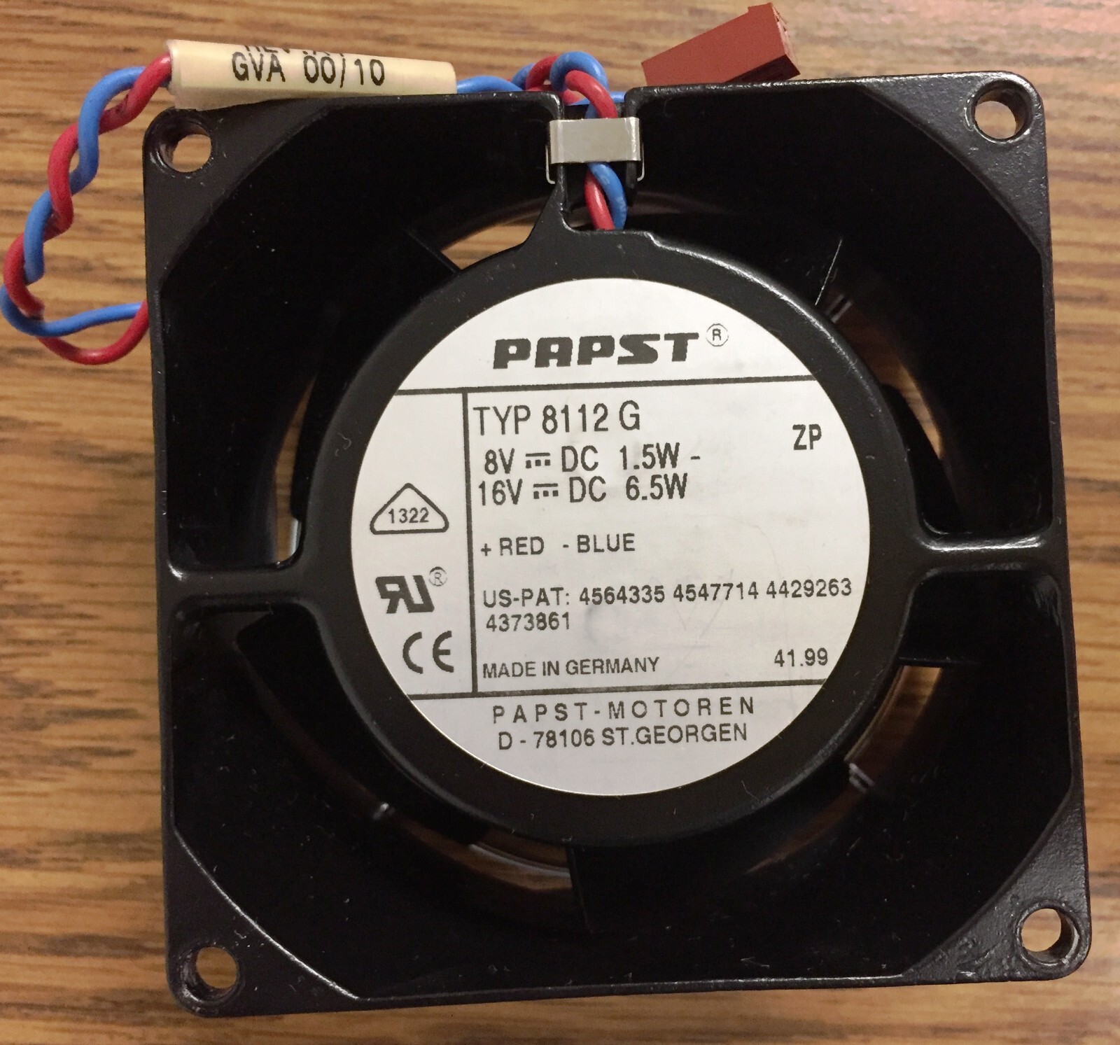 Papst Type 8112-G DC 8V and 16V Fan with Fan Cover on Both Sides