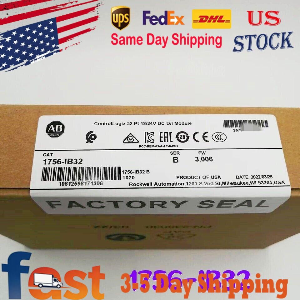 NEW- Allen Bradley 1756-IB32 AB SER B CONTROLOGIX 32 PT DC INPUT MODULE US USA