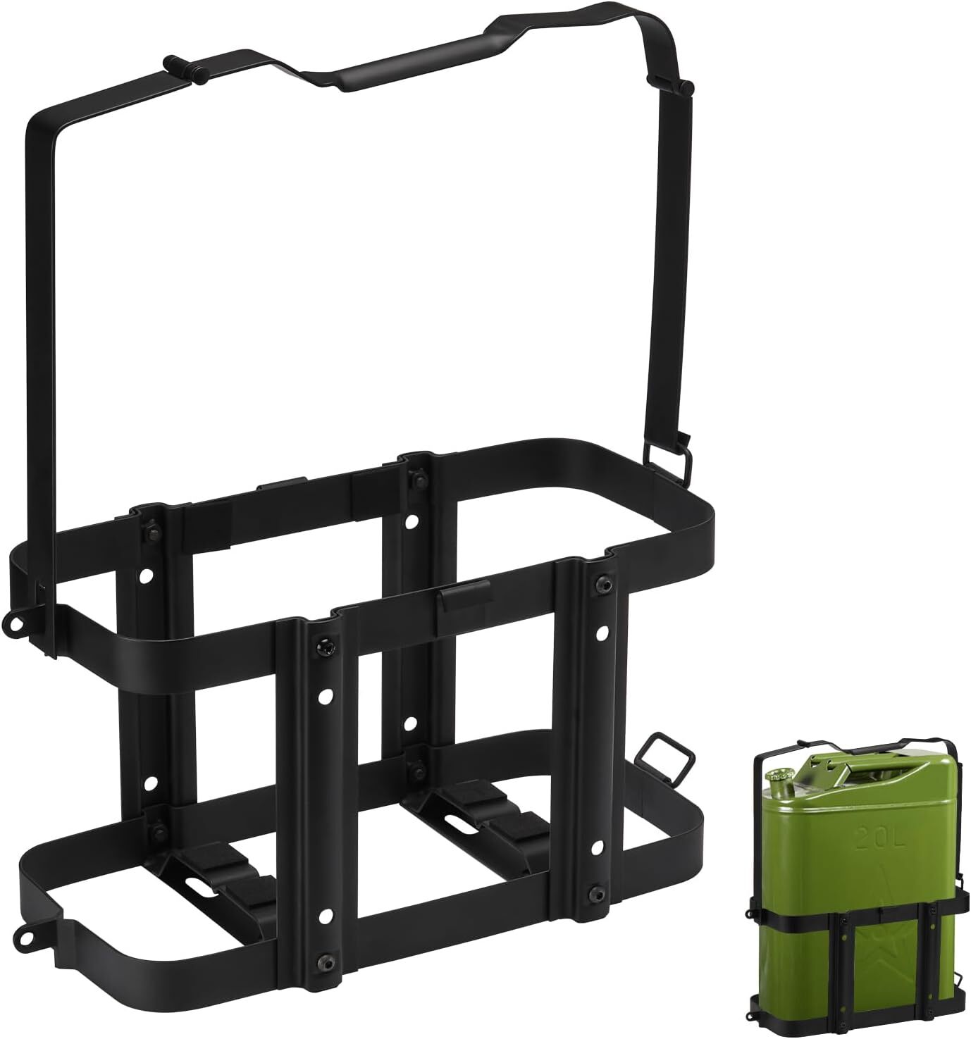 NEW 20L 5.28 Gal Military Jerry Can Holder Bracket Mount Gas Rack Fuel Carrier