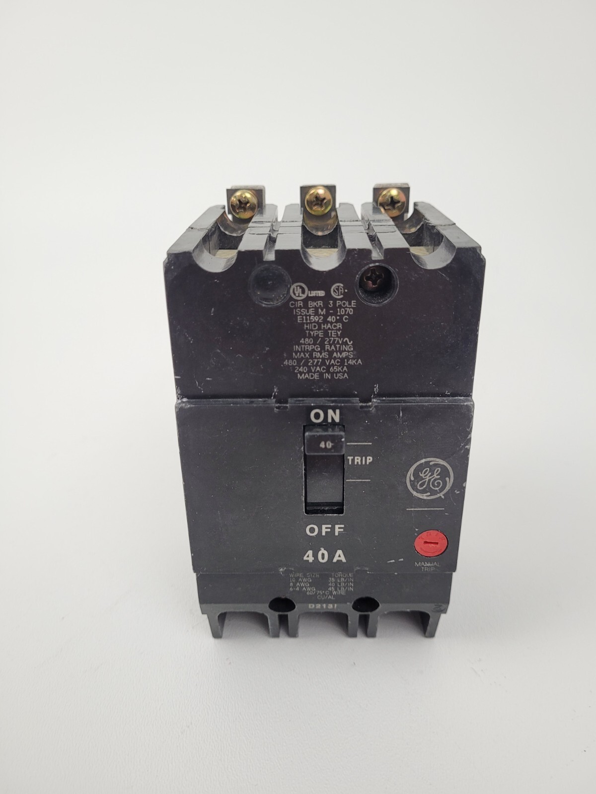TEY340 GE 40 Amp 480V Circuit Breaker – Next Day Option – New