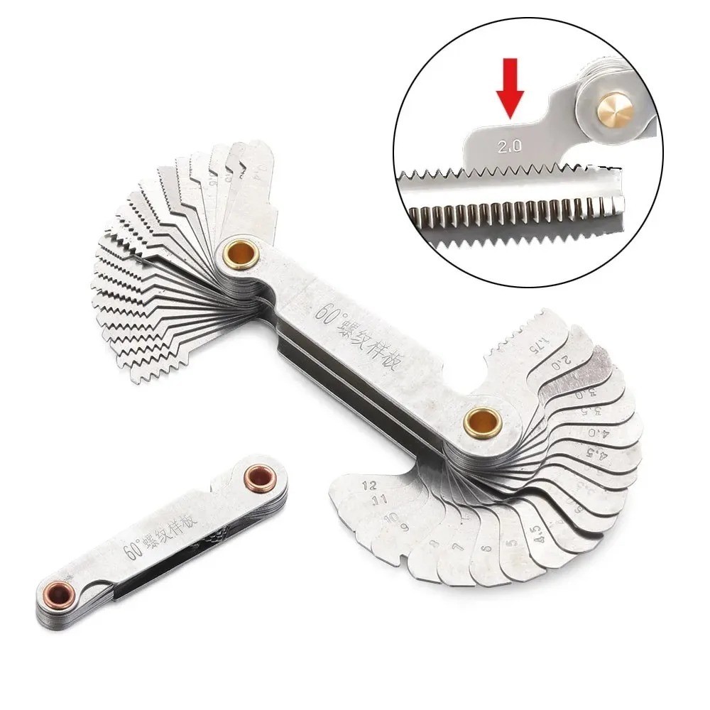 Metric Inch Thread Pitch Gauge Screw Thread Measuring Tool Plug Gauge Set