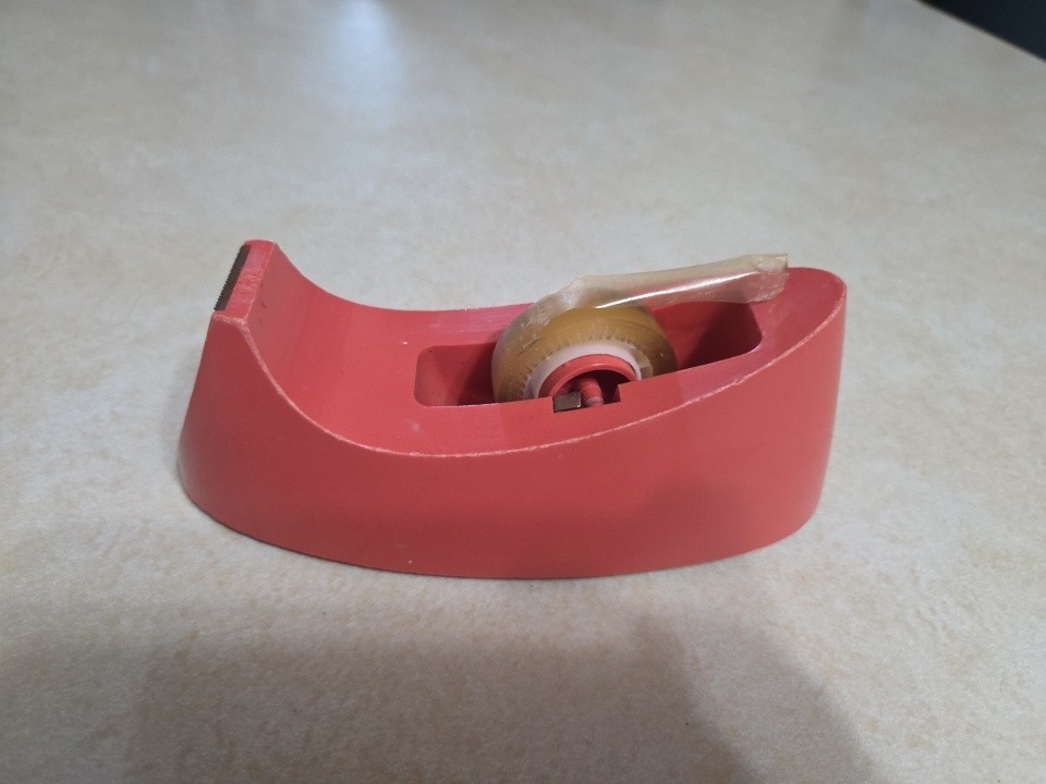 Vintage Scotch C-15 Pink Coral Tape Dispenser 3M Original Label MCM USA 1950s