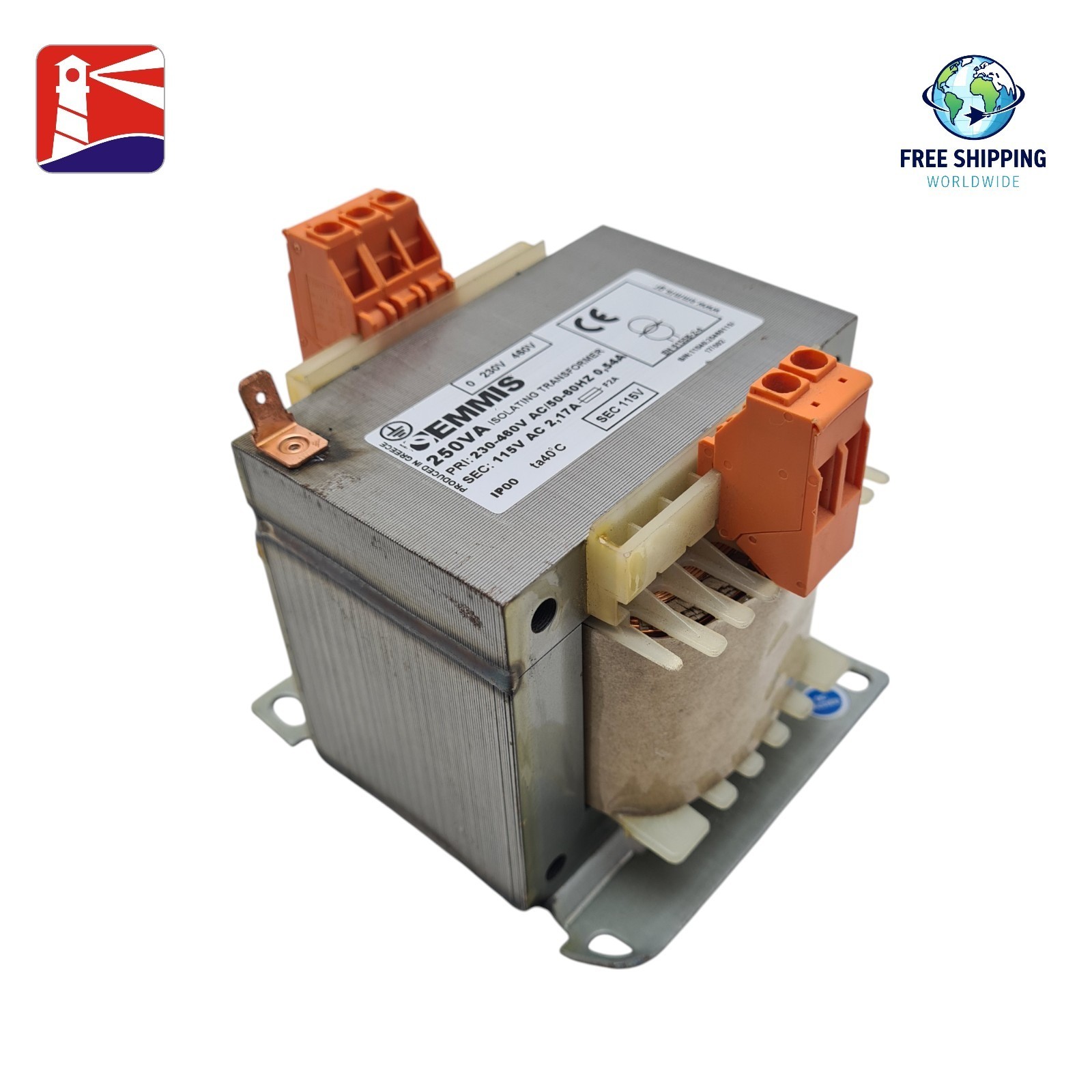 EMMIS Step Down Transformer 250VA. Input 230-460 Volts AC/Output 115 Volts AC