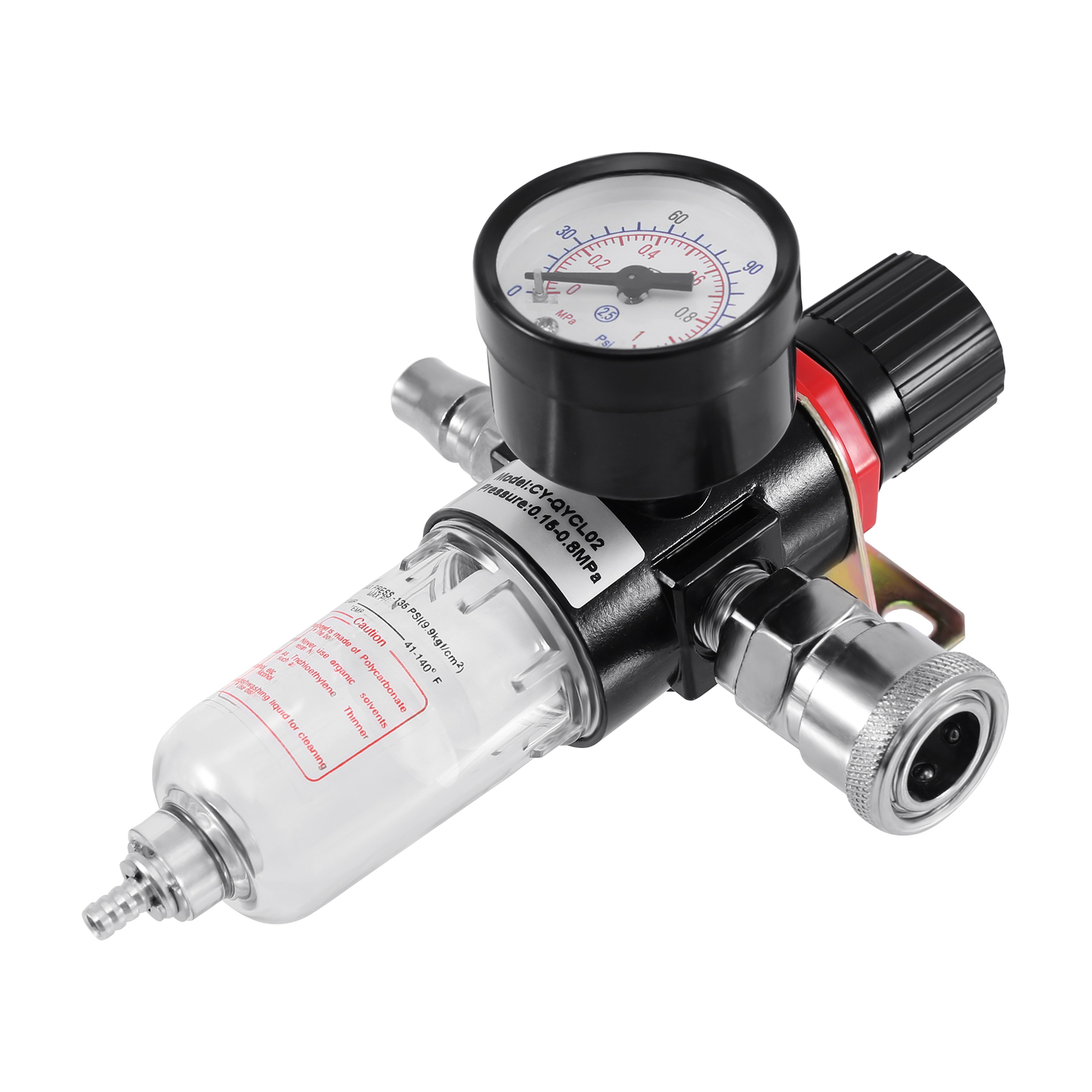 1/4″ 130PSI Air Compressor Compressed Air Pressure Regulator With gauge
