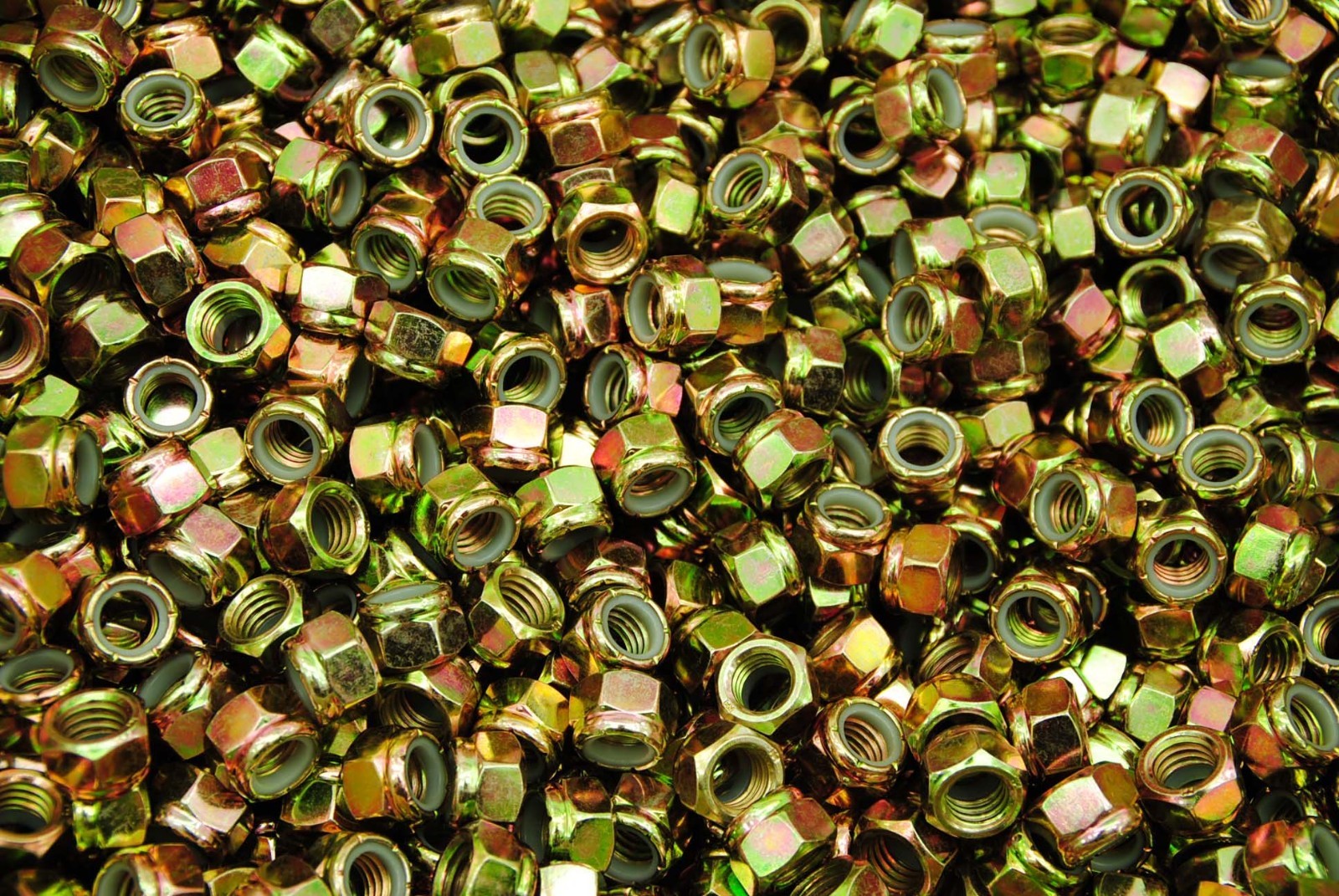 (250) Nyloc Grade 8/C Hex Locking Nuts 7/16-14 Yellow Zinc Plated Nylock