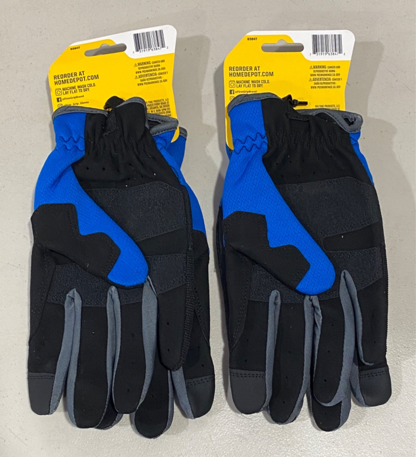 2x Firm Grip Tough Working Gloves – WorkMaster – Touch Screen – Large