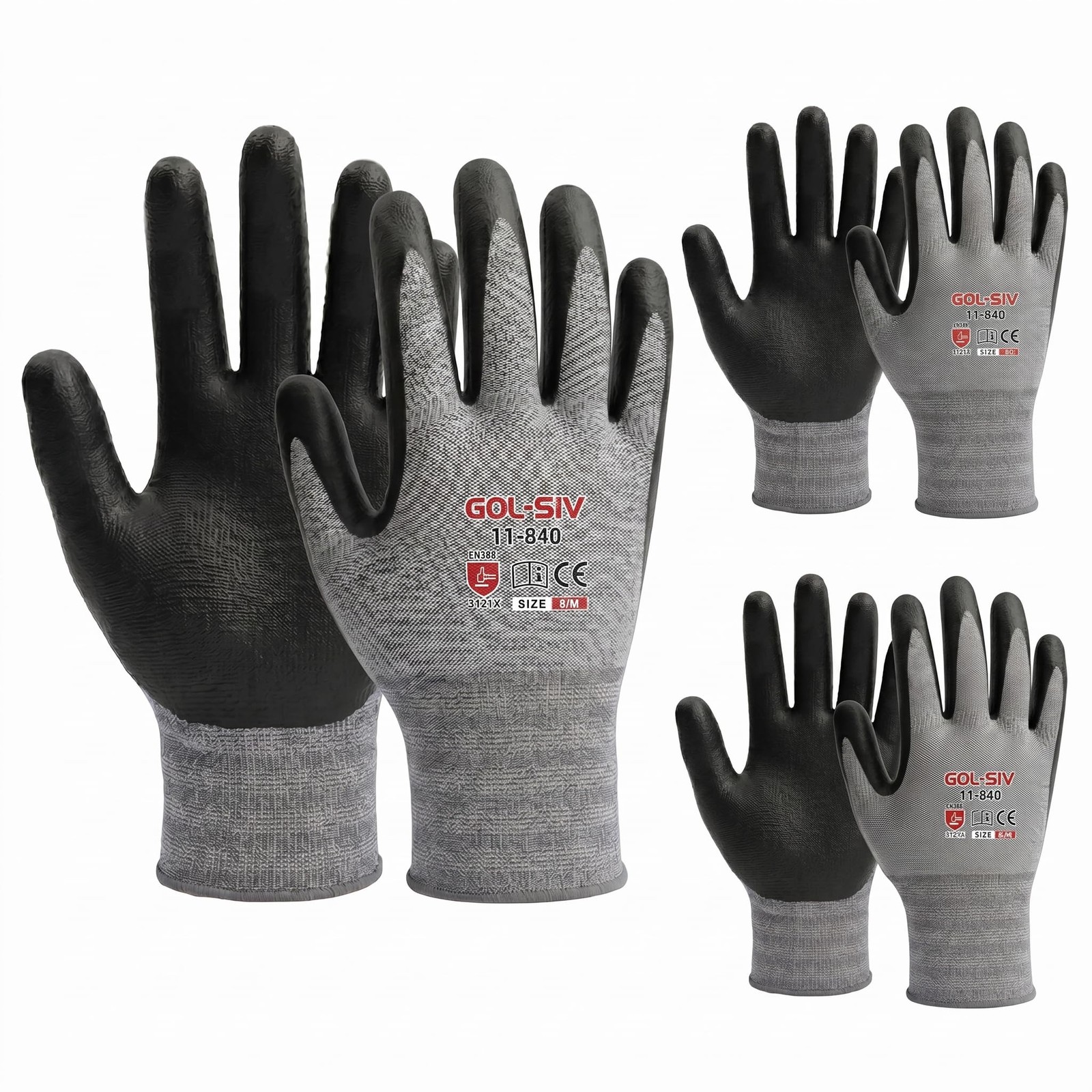 15-Gauge Micro-Foam Nitrile Work Gloves for Men and Women, Precision Assembly…