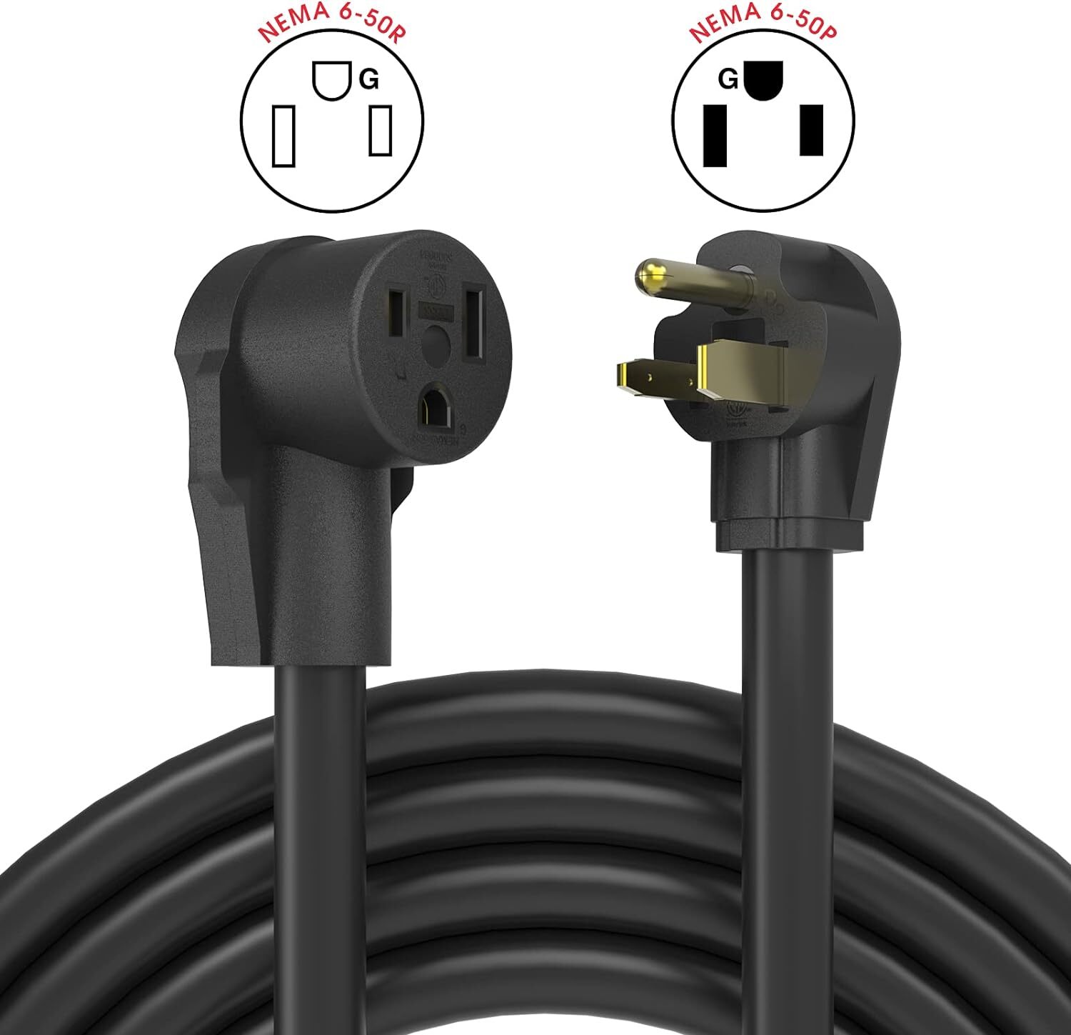40ft 250V 50A Welder Extension Cord, 8 AWG Power Extension for Welding Machines