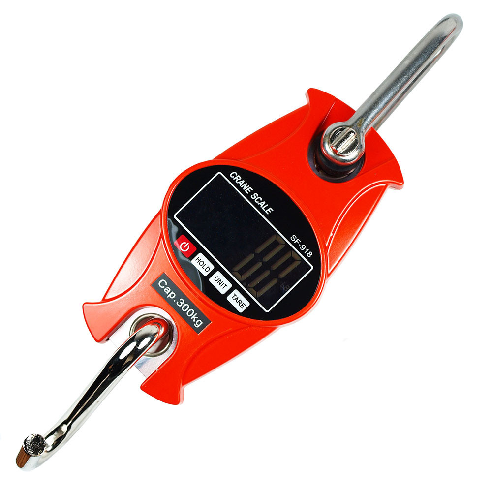 300 KG x0.1kg / 600 LBS x0.2lbs Digital Hanging Scale Industrial Crane Scale Red