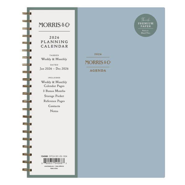 8.5"x11" 2026 Weekly/Monthly Wirebound Planner Hardcover