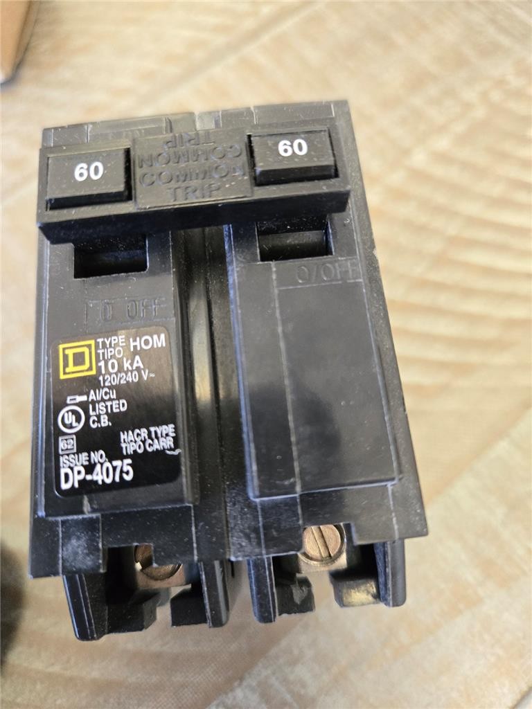 = Square D Circuit Breaker HOM260 120/240V DP-4075 60 AMP Common Trip