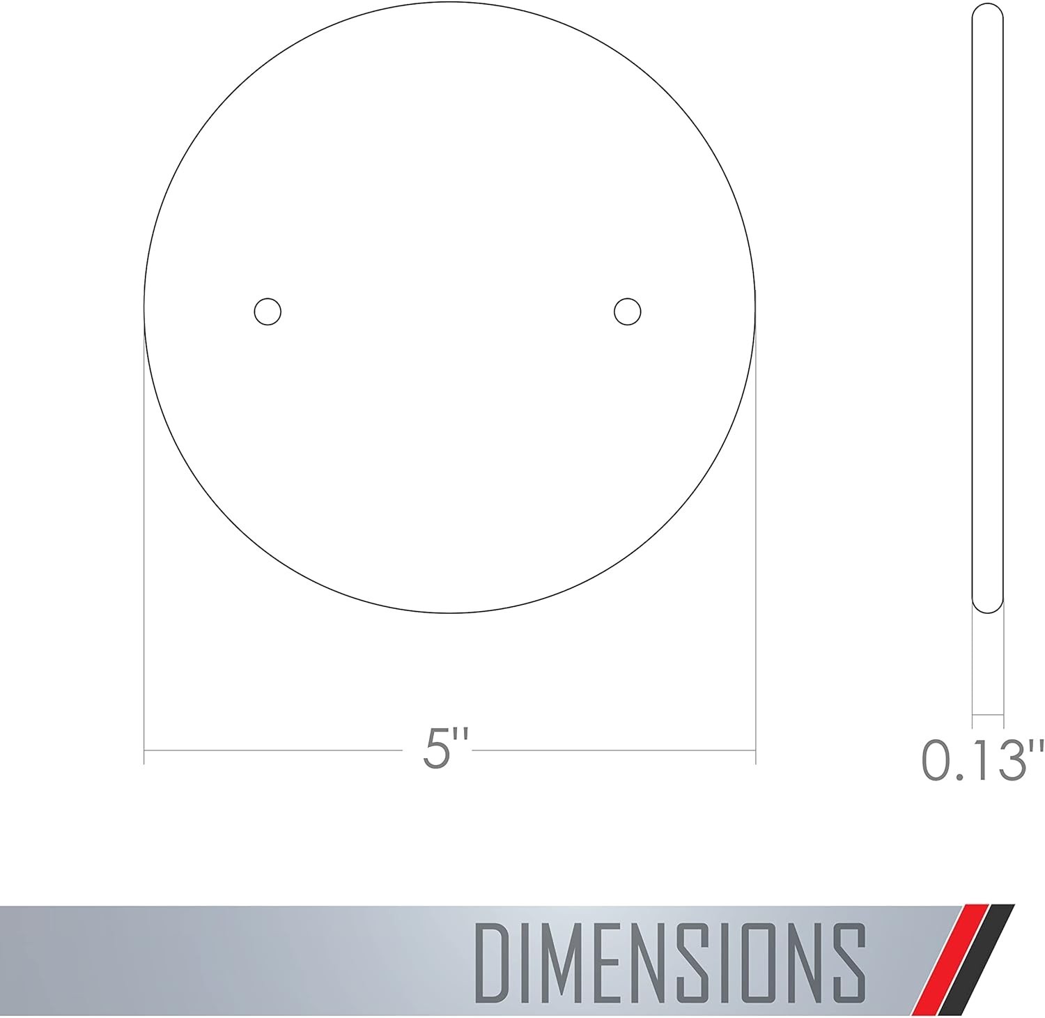 5 Inch Round Blank Cover Plate – White Metallic Metal Box Mount Decorator Style