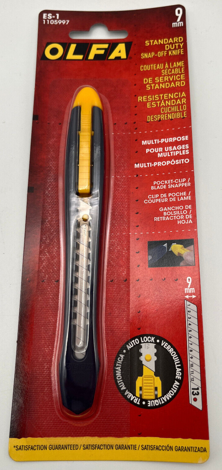 OLFA ES-1 9mm Standard Duty Multi-Purpose Snap-Off Knife New in Package