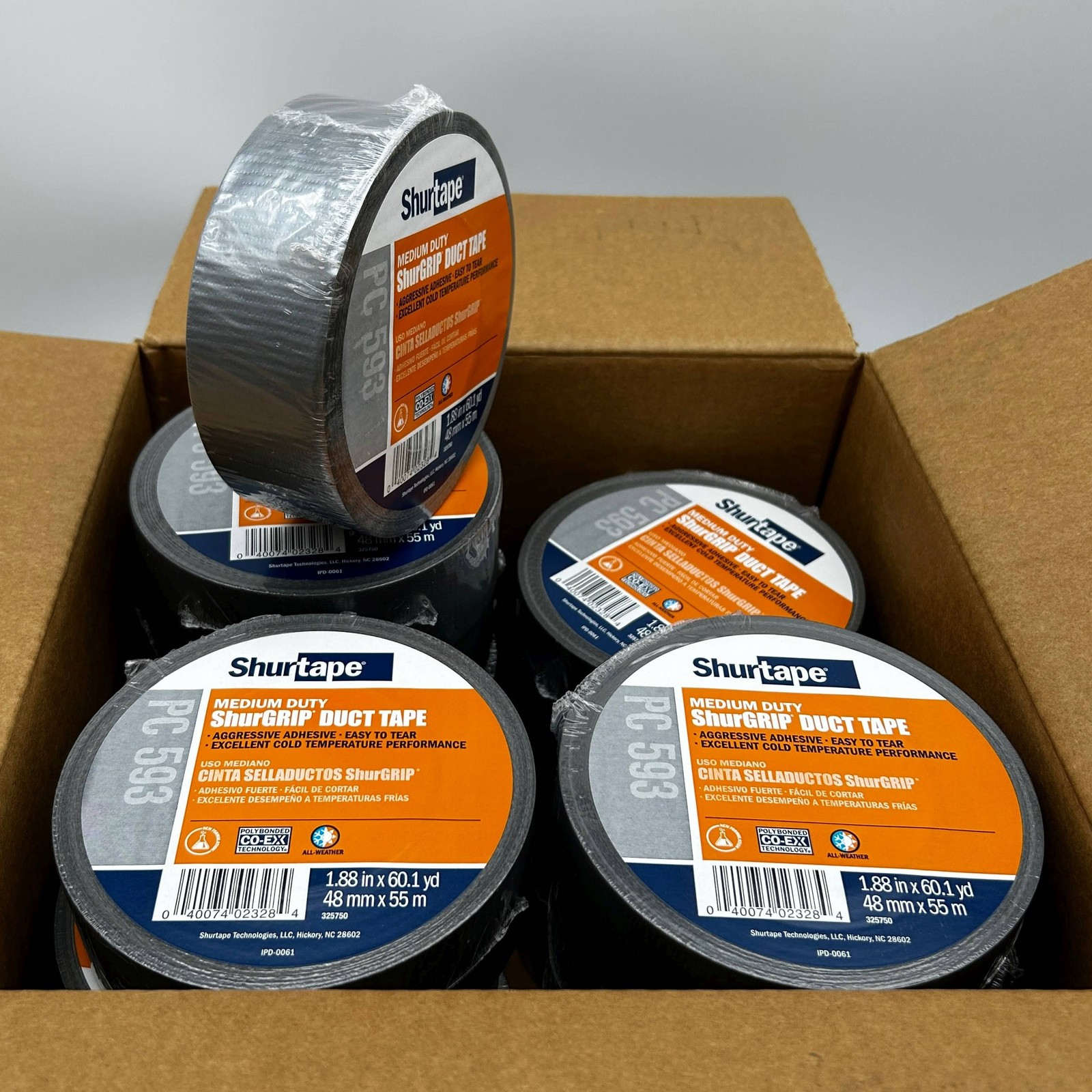 Shurtape PC593 Duct Tape Silver 48MM X 55m 8 Mil General Purpose 152303 24 Rolls