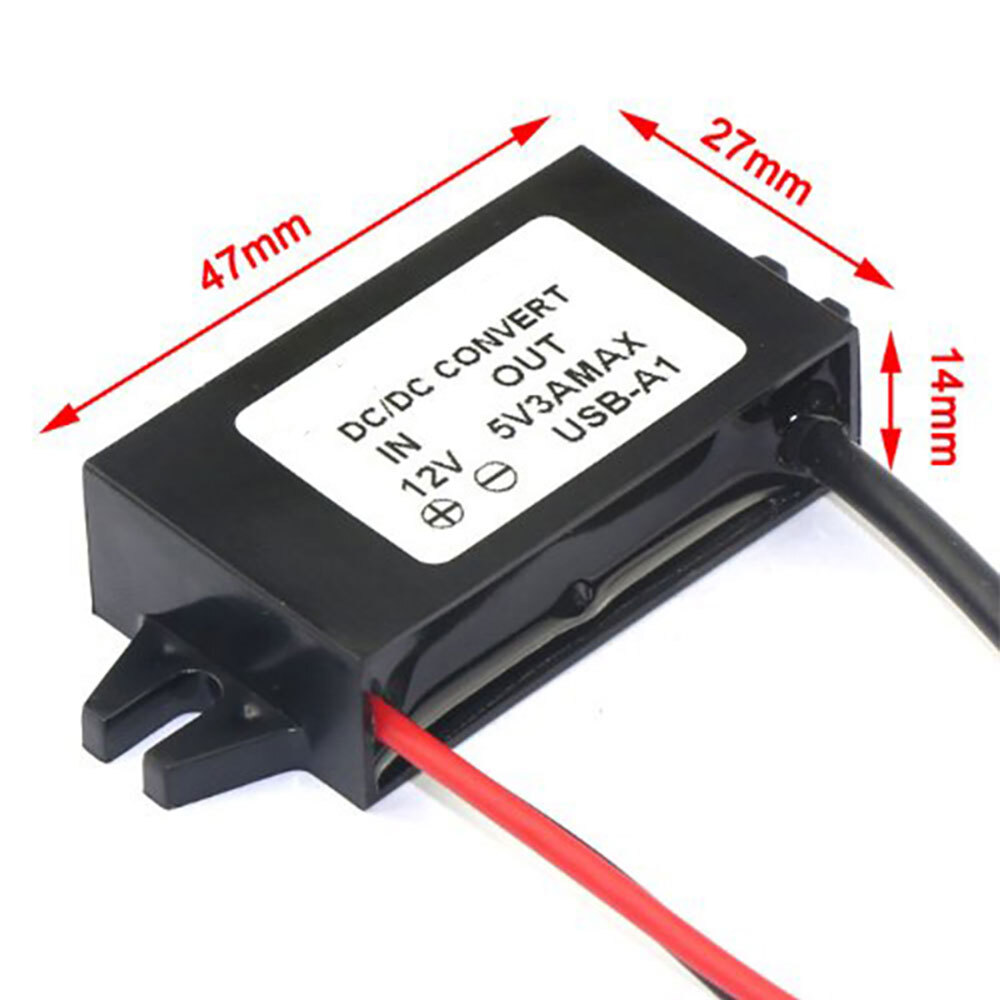 2x DC 12V to 5V 3A 15W Step down USB Converter Regulator Adapter For car Charger