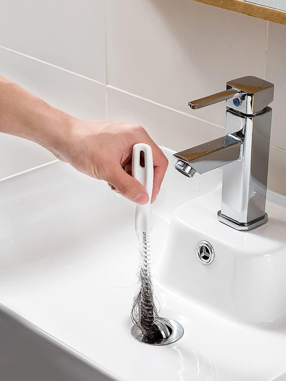2-Piece Flexible Drain Brush Sink Unblocker Elastic Hose Pipe Straw Cleaning …