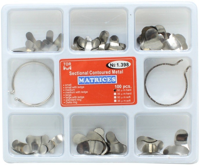 Dental Sectional Contoured Metal Matrices Refill Matrix Band Ledge 35-50um Kit