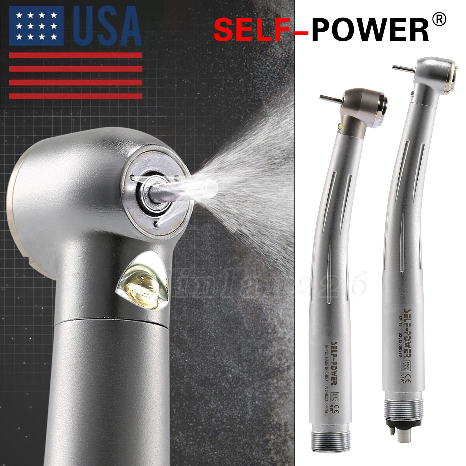 Factory Price Dental LED High Speed Handpiece 3 Water Spray 2 4 Hole Air Turbine