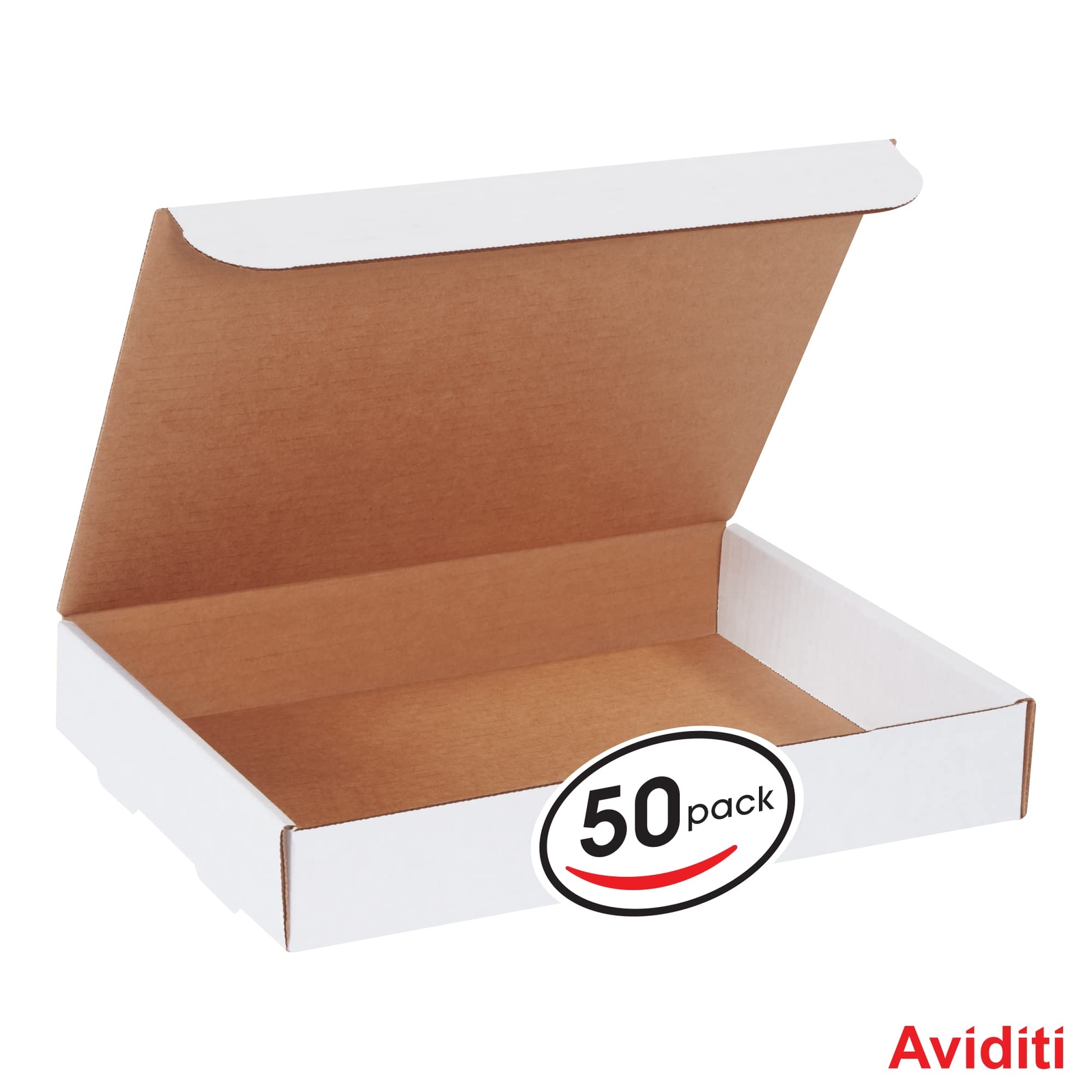 White Literature Mailing Boxes, 12-1/8 x 9-1/4 x 2 Inches, Pack of 50, Crush-…