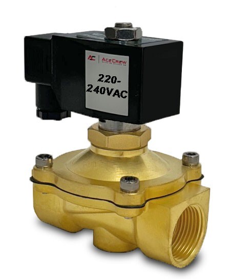1 inch 220V-240V AC Normally Closed Brass Electric Solenoid Valve NPT