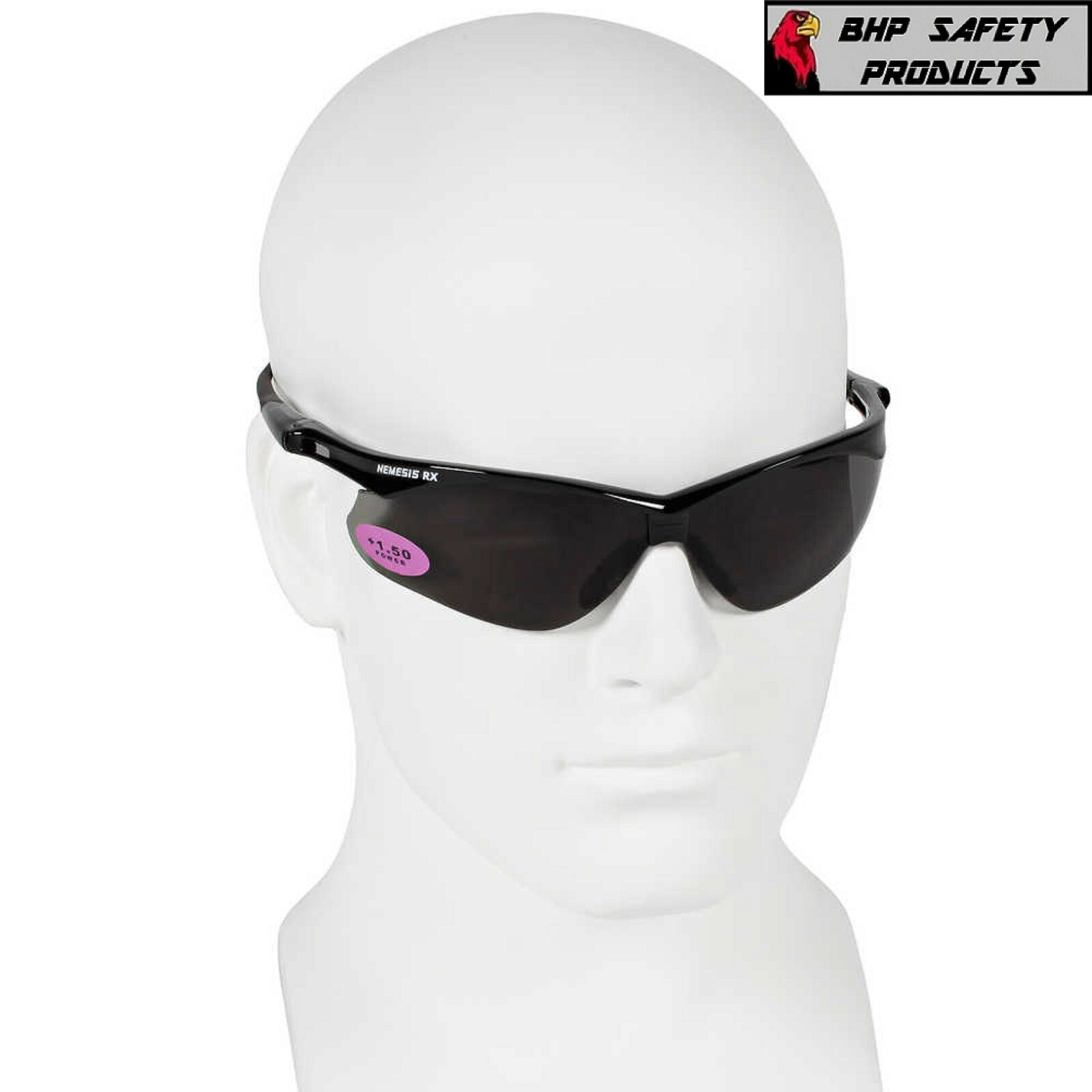 KLEENGUARD NEMESIS RX READERS SMOKE LENS SAFETY GLASSES SUNGLASSES WITH DIOPTERS