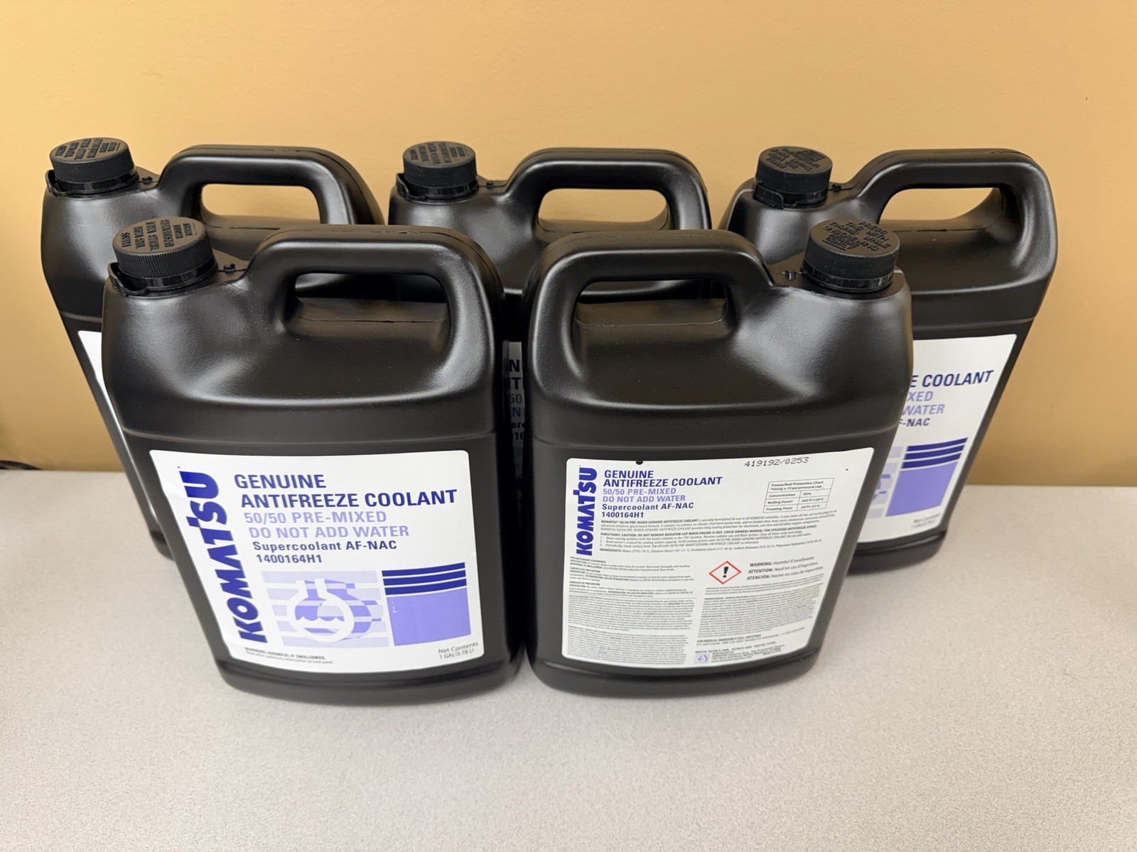 Komatsu Antifreeze Coolant AF-NAC 50/50, 5 – 1 gallon jugs