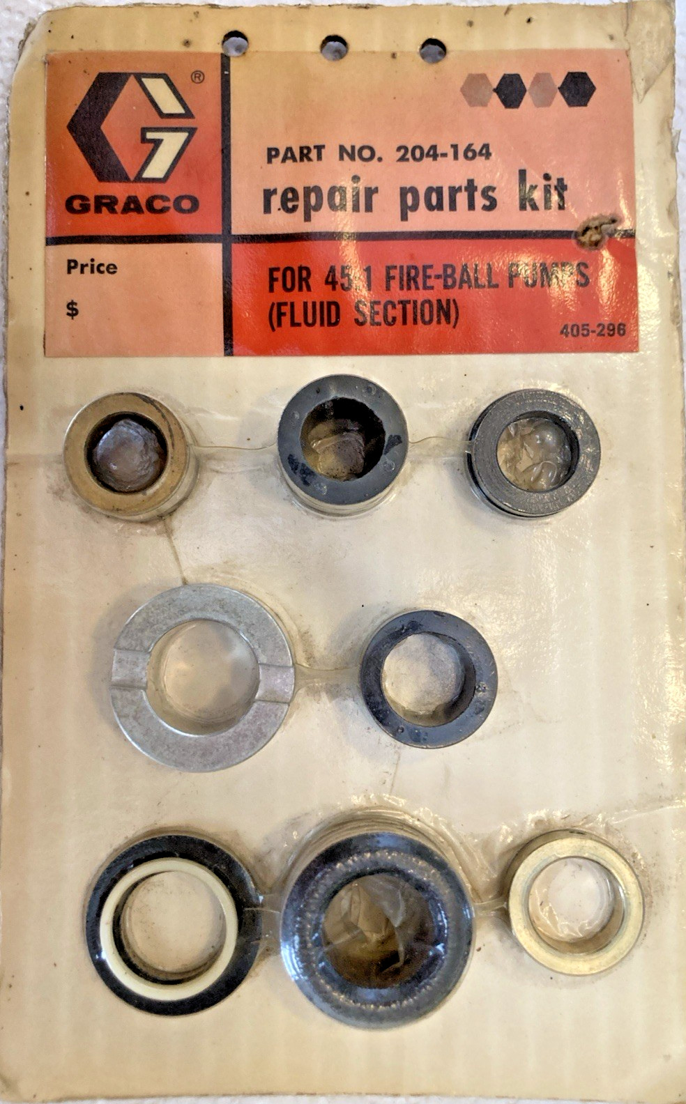 GENUINE GRACO 204-164 REPAIR KIT FOR 45:1 FIRE-BALL PUMPS – NOS *FREE SHIPPING*