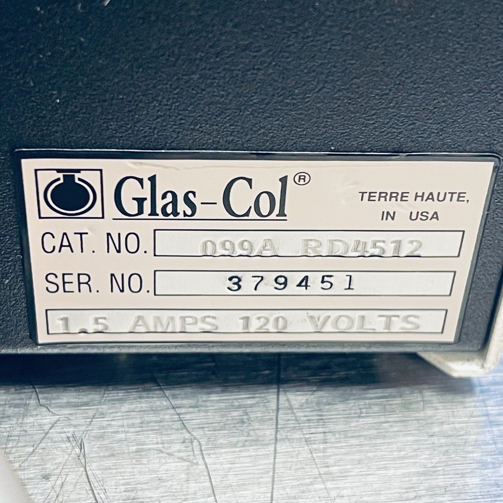 Glas-Col 099A RD4512 Rotator Motor Drive & Base w/ 099A TC108 Culture Tube Head