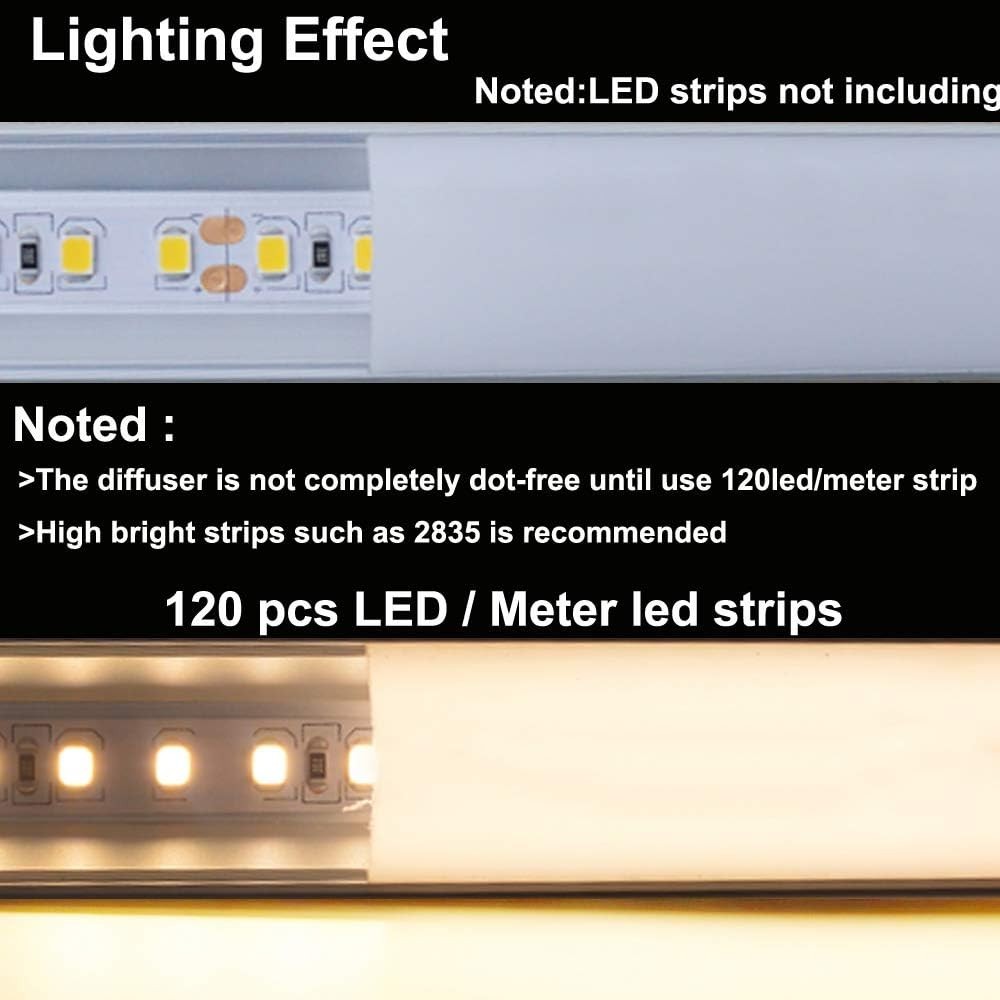 10-Pack 6.6ft/ 2Meter V Shape LED Aluminum Channel System with Milky Cover, E…