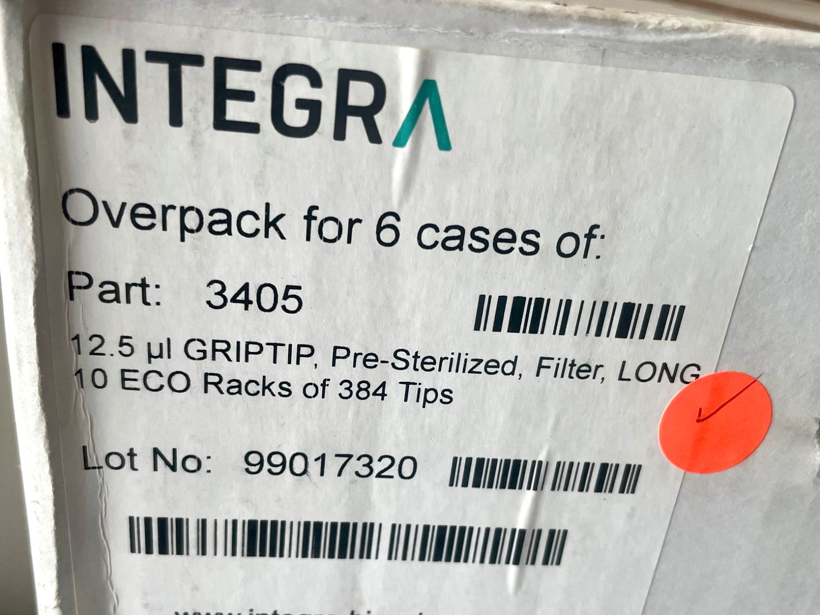 INTEGRA GripTips Eco Rack Long 12.5µl Filtered #3405 6 cases of 10 – Free Ship