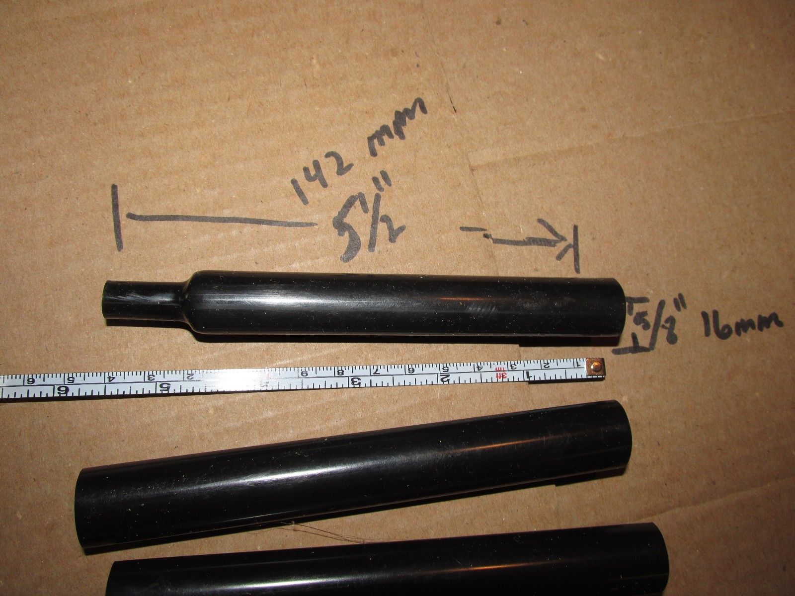 BOX of 70 pieces 5/8″ Black Heat Shrink Tubing overstock SURPLUS LOT 16mm 142mm