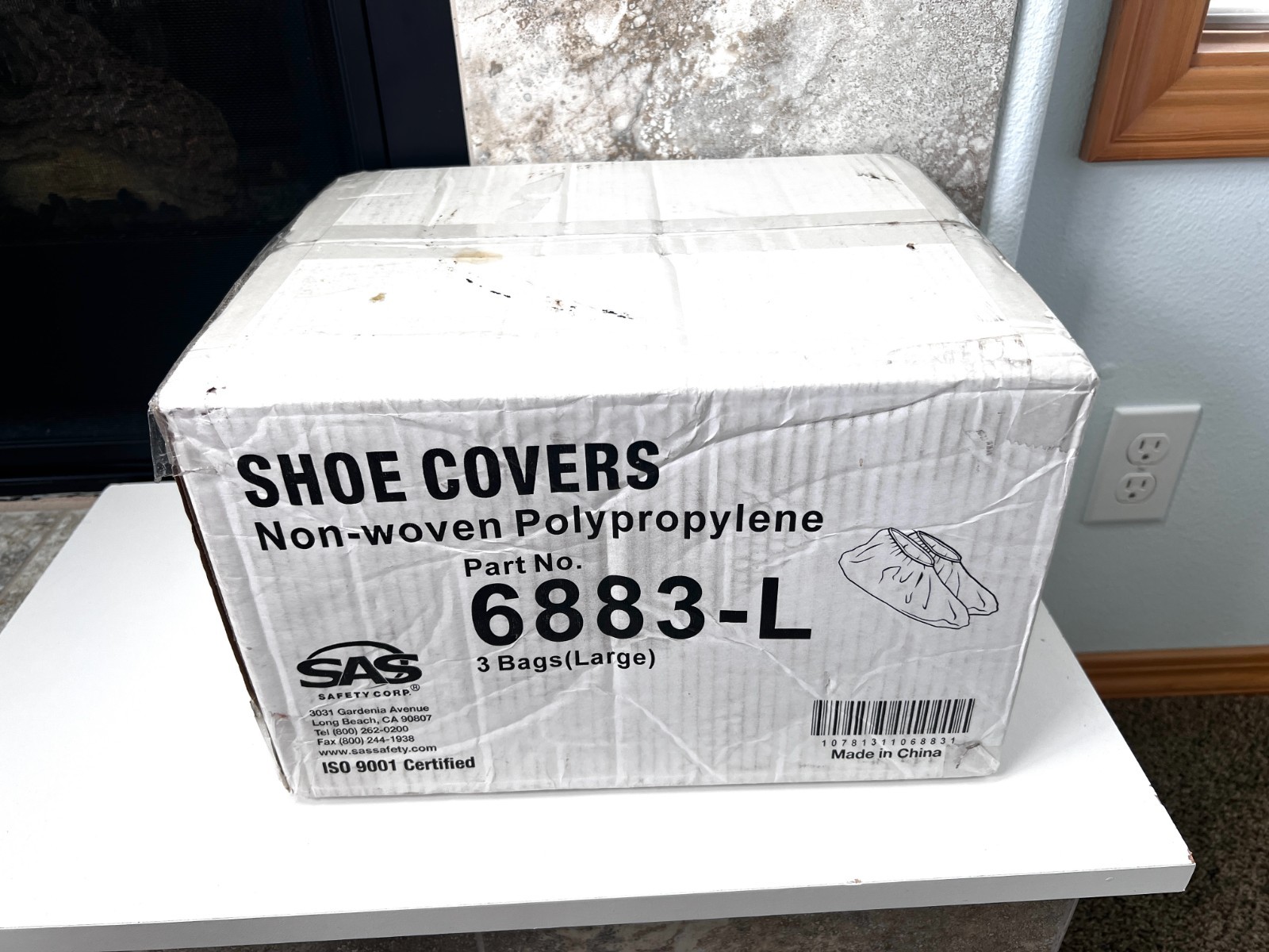 SAS- (6883-L) Shoe Covers- Large-White Non-Woven Polypropylene-300 Count