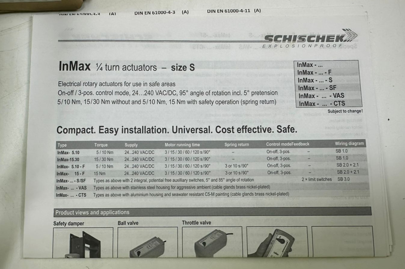 SCHISCHEK InMax-5.10-SF 1/4 TURN ACTUATOR 5/10 Nm