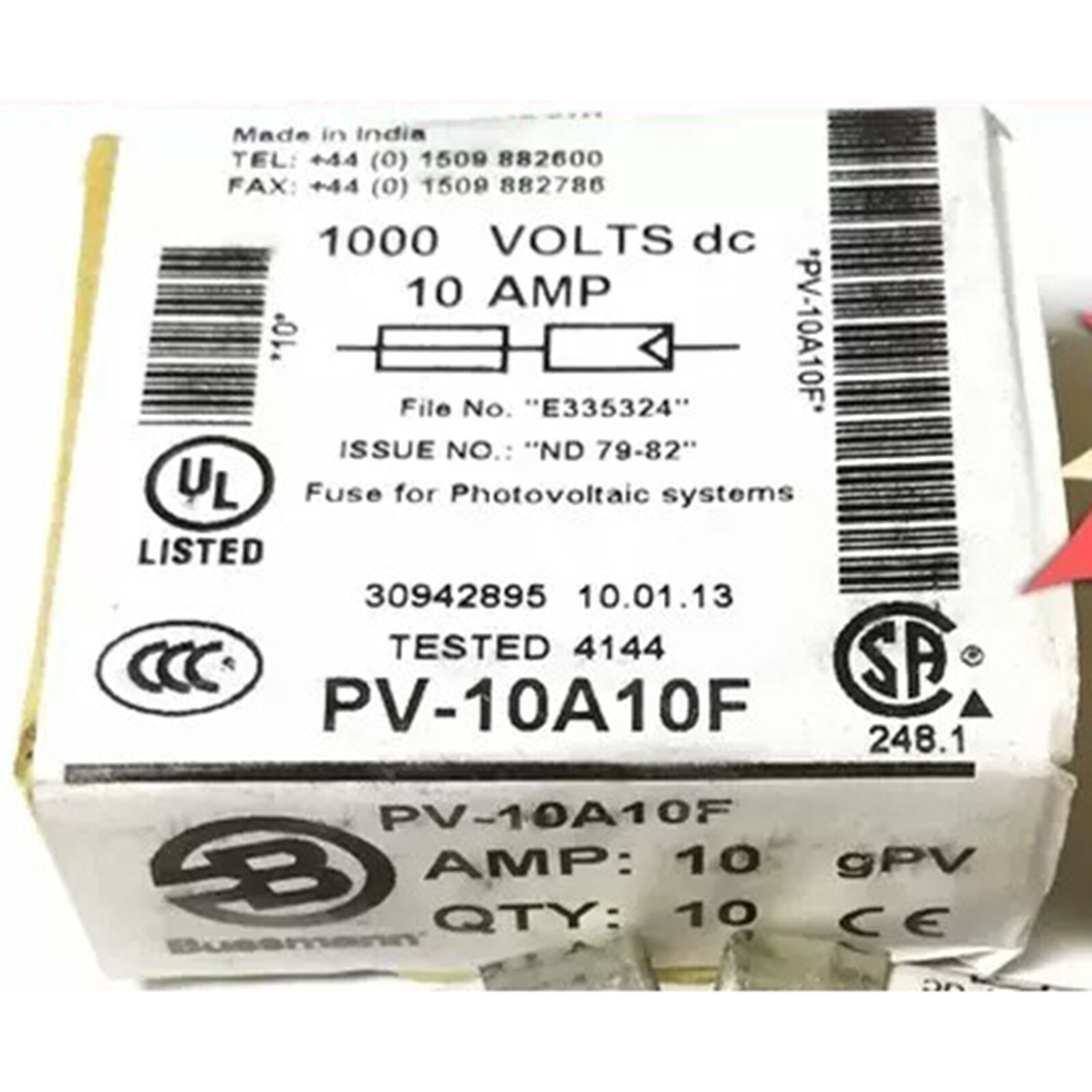 10pc new Bussmann PV-10A10F 10A 1000VDC