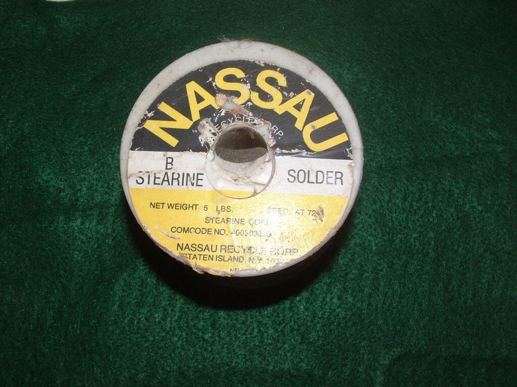 Nassau B Stearine Solder 5.2 lbs Spec. 7241