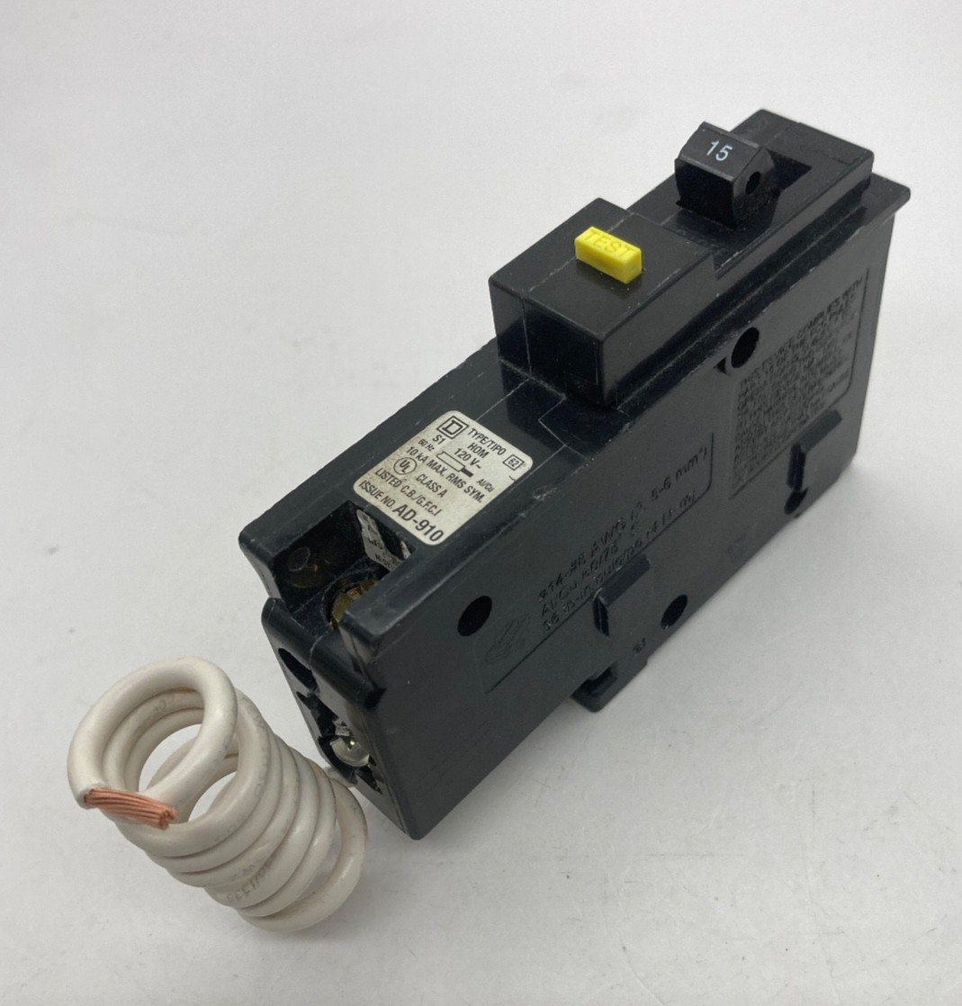 Homeline HOM115GFI 15 Amp 1 Pole 120V Plug On Ground Fault GFCI Circuit Breaker